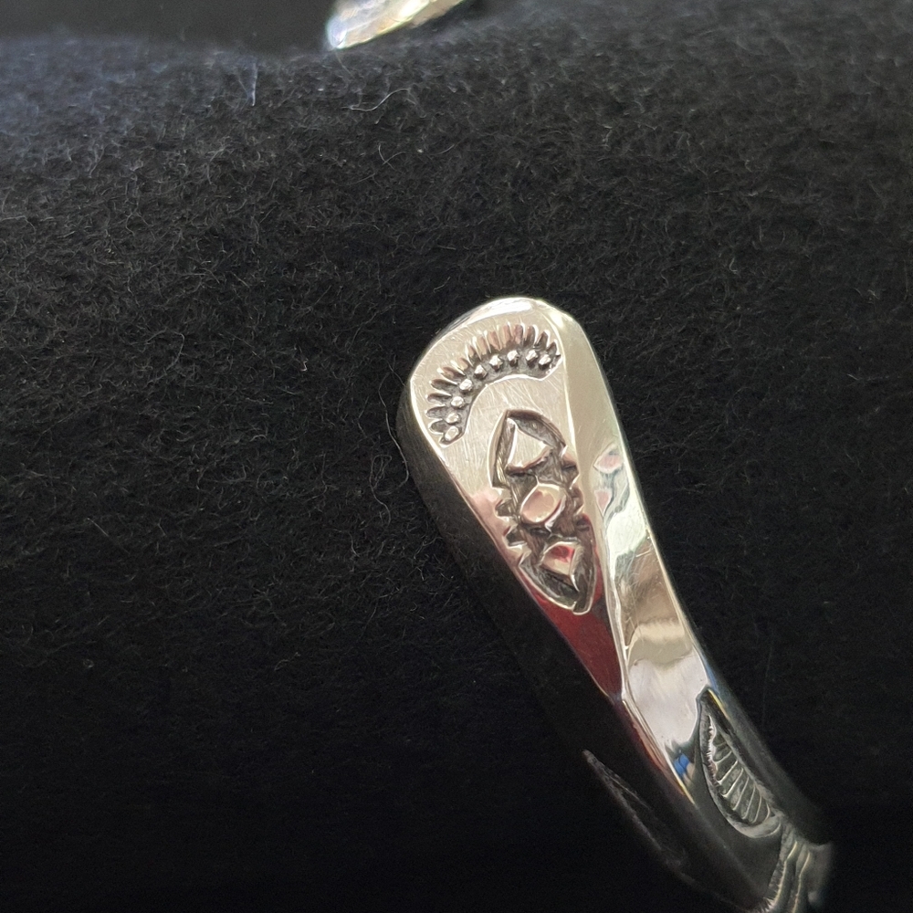 Bracelet, Solid Sterling Silver, Heavy Cuff, Beau… - image 2